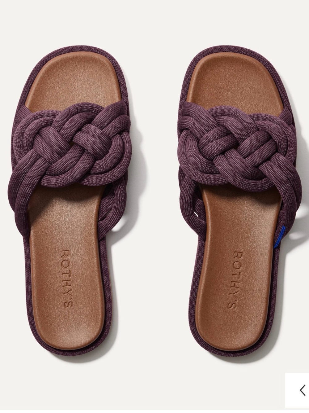 Rothy's Braided Slide Sandals in Plum